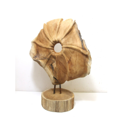 Kwiat Rzeźba z drewna Teak dekoracja ozdoba 45cm